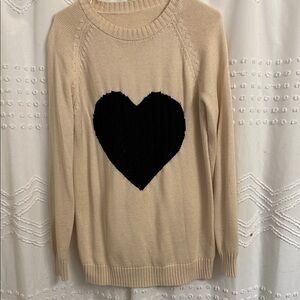 Excellent Heart Design Beige Sweater - M